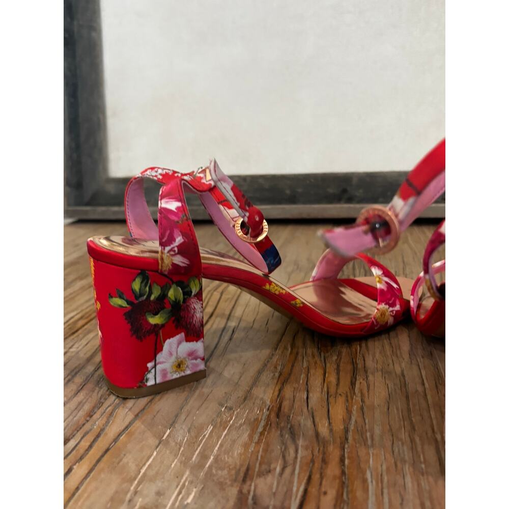 Ted Baker Rozie Block Heel Sandal In Berry Sundae Size 38.5 - Picture 4 of 9